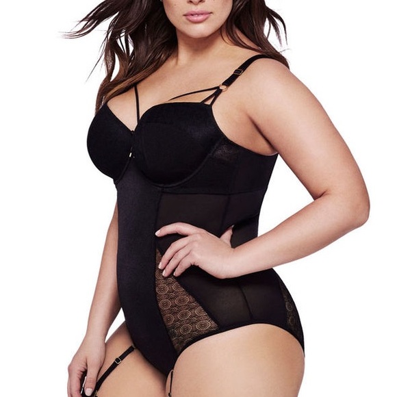 ASHLEY GRAHAM Satin & Lace Bodysuit Lingerie - Picture 2 of 12